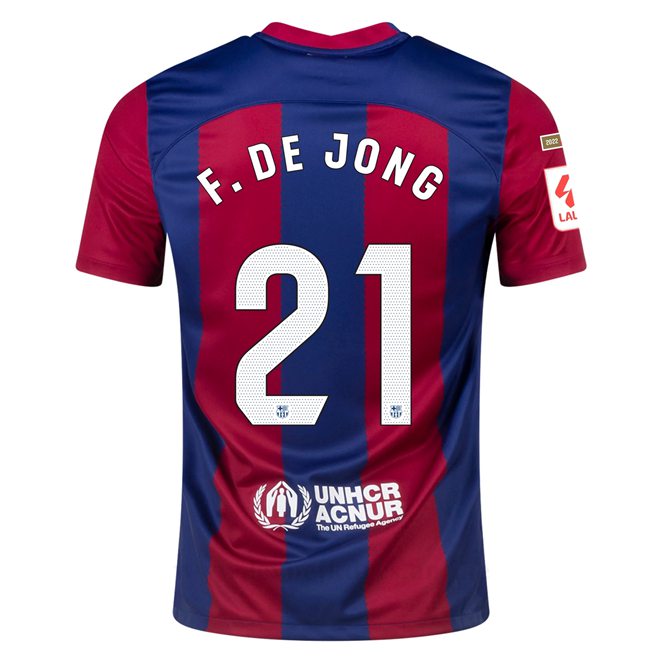 Levné Fotbalové Dresy FC Barcelona 2023-2024 F DE JONG #21 Domácí