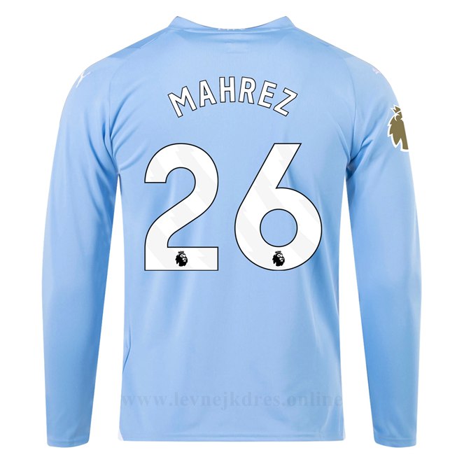 Levné Fotbalové Dresy Manchester City 2023-2024 Dlouhý Rukáv MAHREZ #26 Domácí