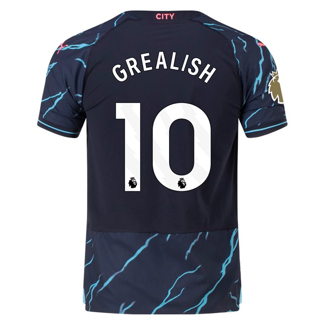 Levné Fotbalové Dresy Manchester City 2023-2024 GREALISH #10 Alternativní